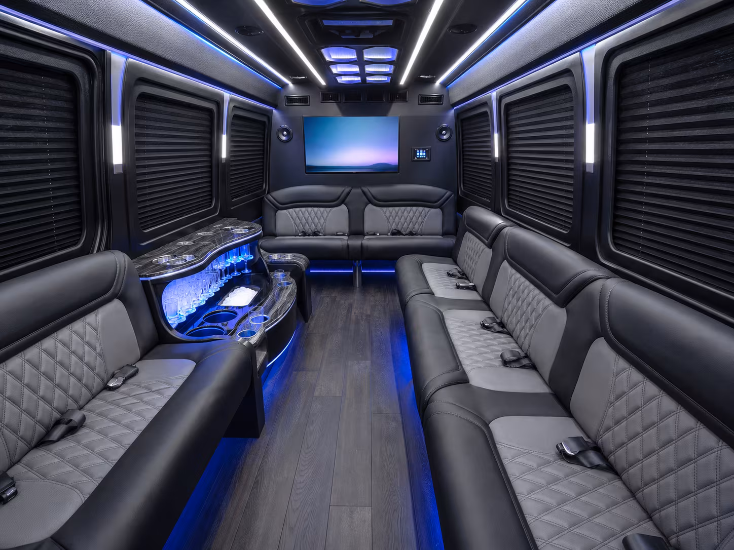 lafayette 20 passenger party bus interior