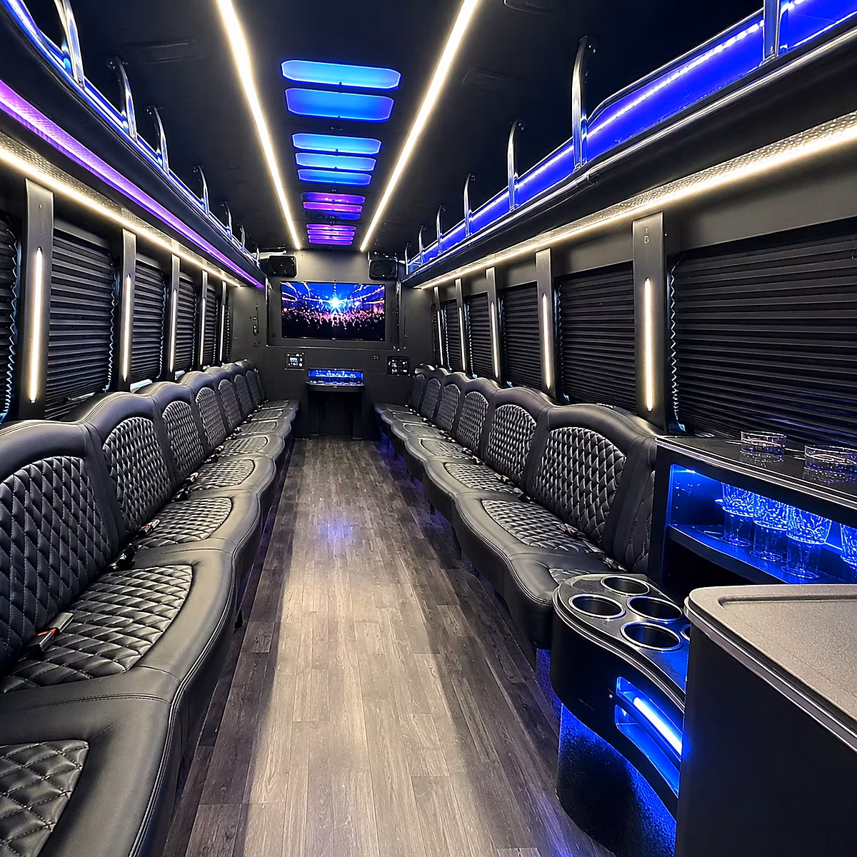 lafayette party bus rental interior